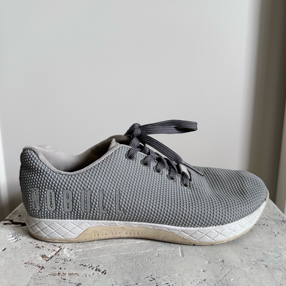 Nobull grey trainer athletic sneakers shoes lace up 6.5